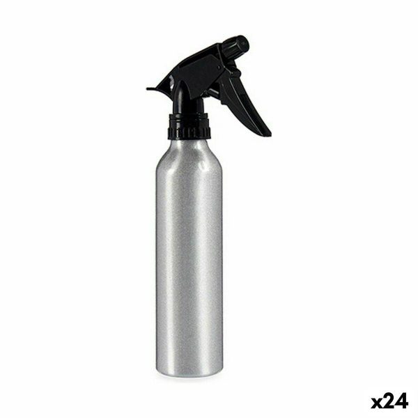 Atomiser Bottle Black Silver Aluminium 300 ml (24 Units) Supply