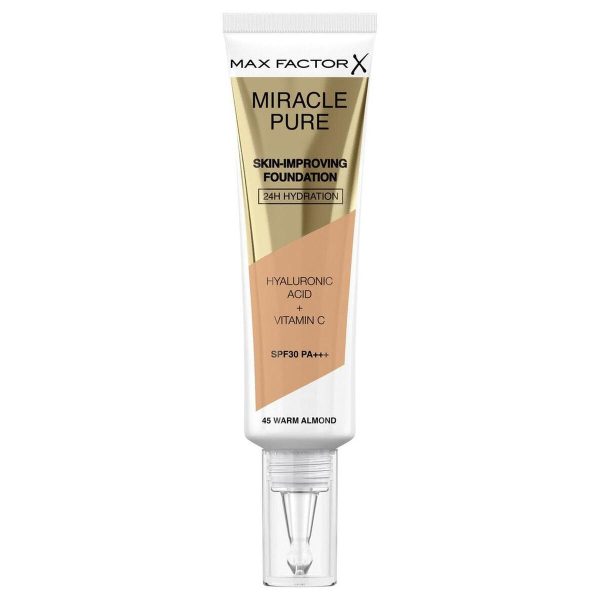 Crème Make-up Base Max Factor Miracle Pure Nº 45 Warm almond Spf 30 30 ml Online Sale