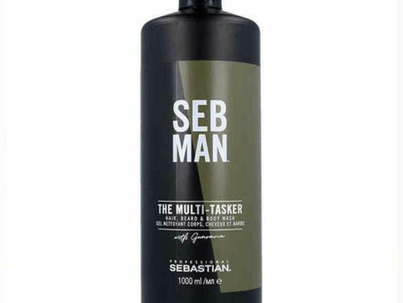 3-in-1 Gel, Shampoo and Conditioner Seb Man The Multitasker Hair Beard 1 L Hot on Sale