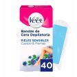 Body Hair Removal Strips Veet Pure Sensitive skin Body Legs (40 Units) Hot on Sale