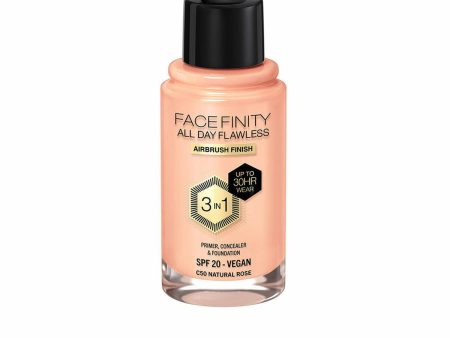 Crème Make-up Base Max Factor Face Finity All Day Flawless 3-in-1 Spf 20 Nº C50 Natural rose 30 ml Online